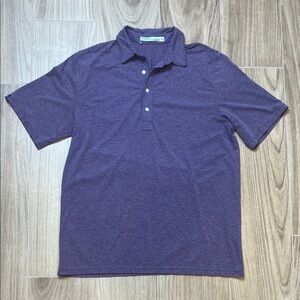 Criquet Short Sleeve Gray and Red Striped Pima Cotton Blend Polo‎ Shirt
